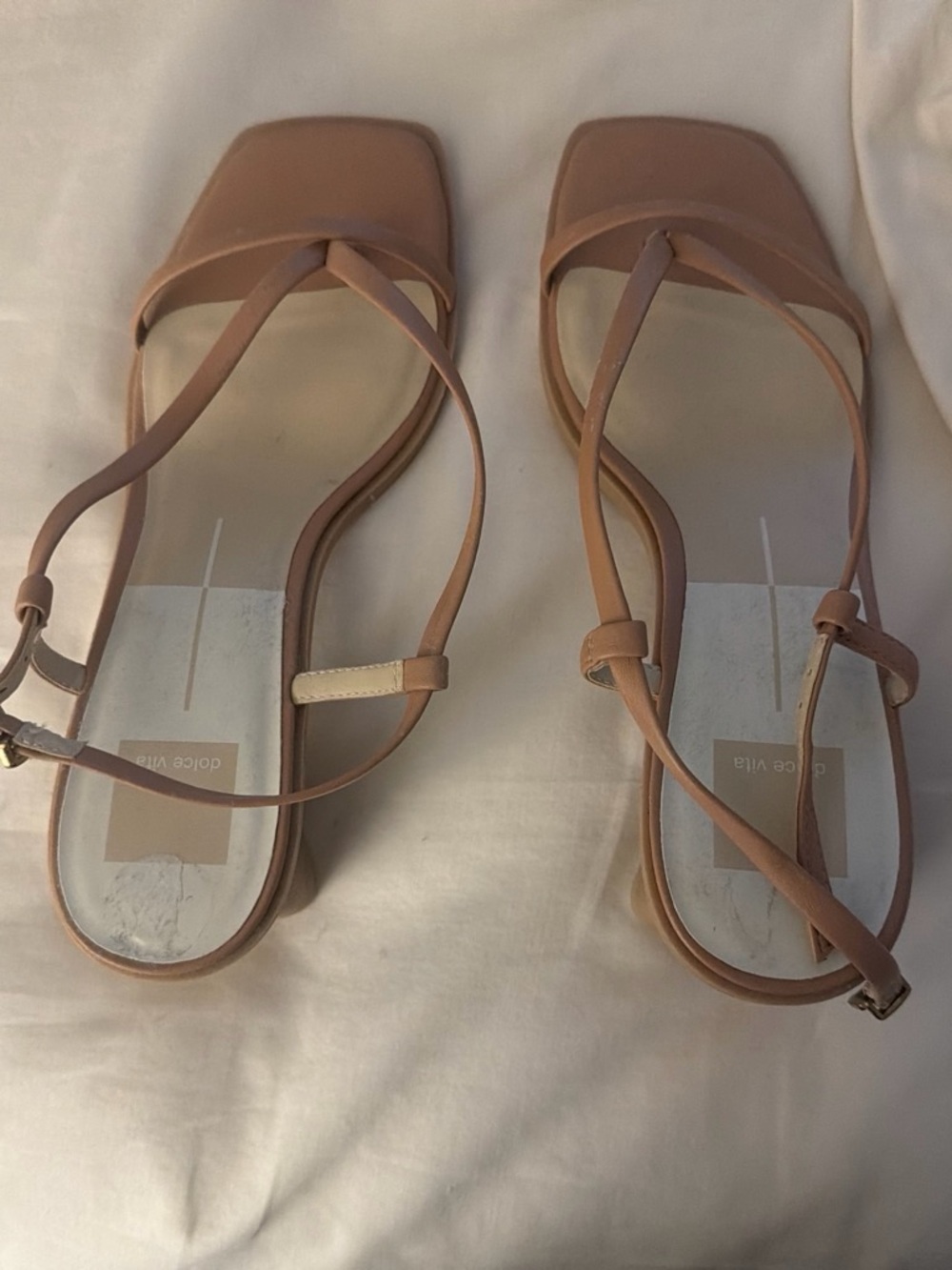 Dolce Vita Blush Tan Strappy Square-Toe Sandals